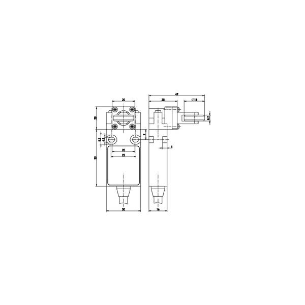 1189102 Steute 14763302 Ex position switch ExM 14 VR 2m Vertical roller plunger VR w/safety func